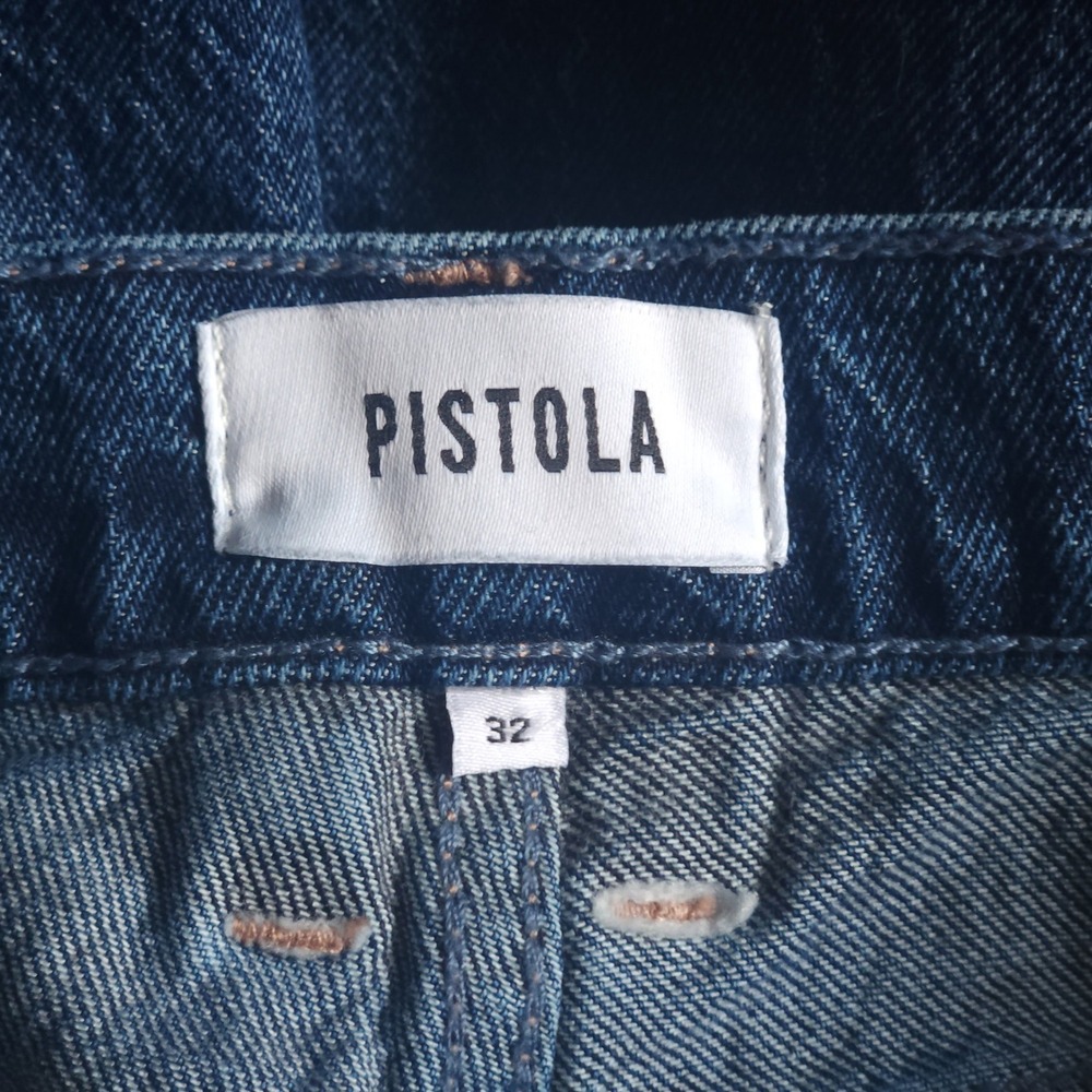 PISTOLA Victory Women Wide Leg Jeans Med Wash Denim sz 32 Minimalist $198 - Picture 3 of 7